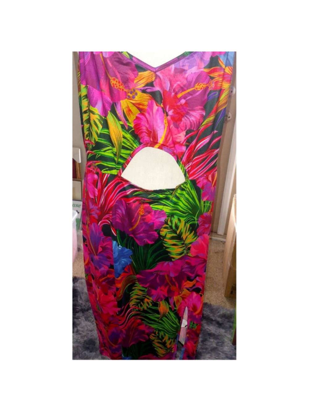 Women's Dress, Pink and Green Floral
